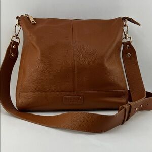 Pom Pom London Westminster Leather Bag in Chestnut